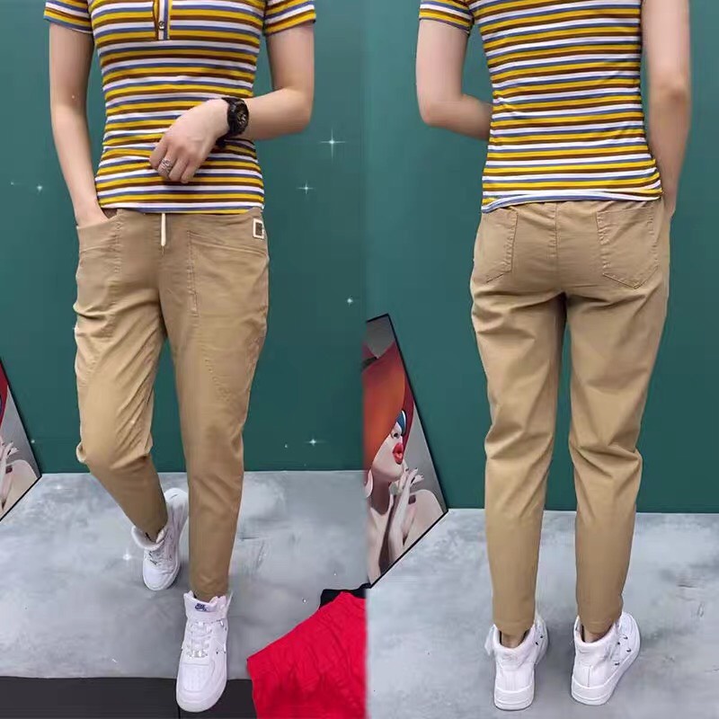 Quần Baggy Nữ, Quần Kaki Nữ Cạp Chun** Phong Cách Trẻ Trung Sành Điệu Mẫu mới có dây rút