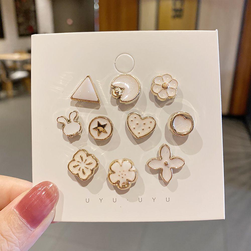 Bộ 10 Nút Áo Khoác Họa Tiết Dâu Tây / Dứa Ngọt Ngào Cho Nữ|Ghim Cài Khăn Choàng Cổ Cho Nữ