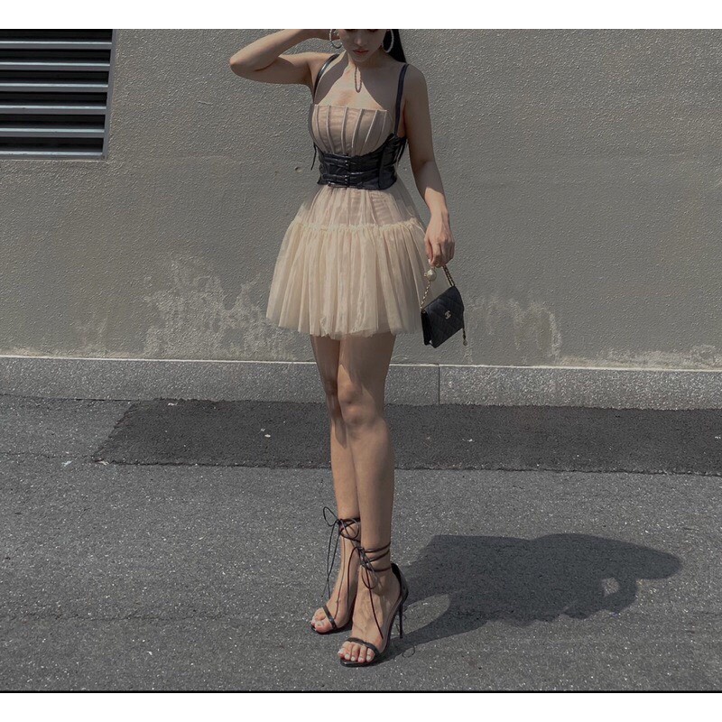 Váy ren cúp ngực corset sang chảnh Ảnh thật số 2,3
