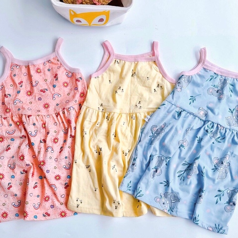 Combo 5 Váy hai 2 dây cho bé gái mùa hè (mẫu ngẫu nhiên) size 1 - 5 tuổi MINTSCLOSET Mint's Closet - GV0060