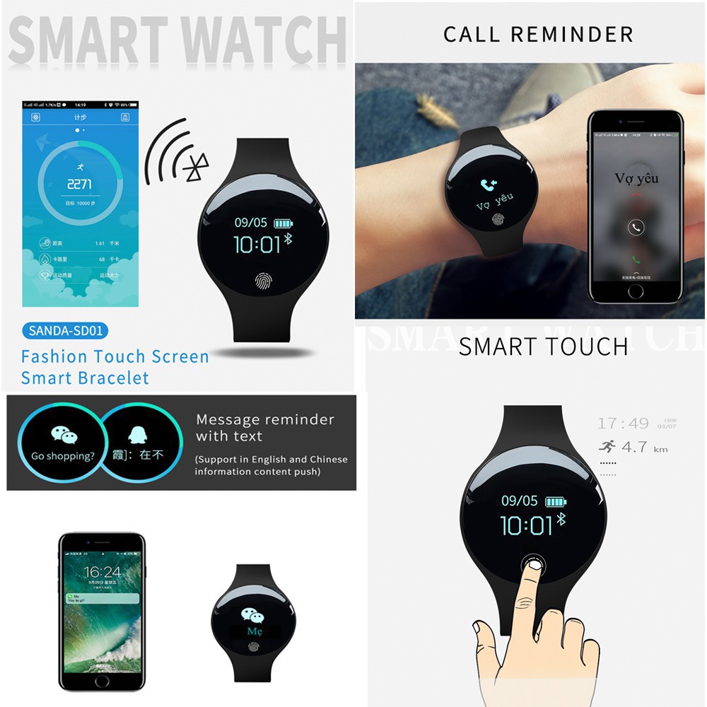 Đồng hồ thông minh SANDA smart watch dây silicon theo dõi sức khoẻ đa chức năng SD138