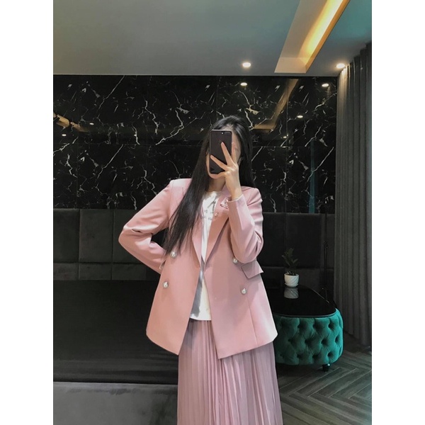 NKN Design - Vest Nữ Dài Tay Màu Hồng, Elegant