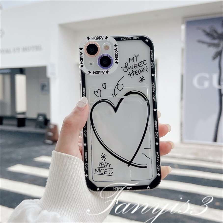 Ốp Điện Thoại TPU Mềm Trong Suốt Có Ngăn Đựng Thẻ Cho IPhone 14 13 12 11 Pro Max X XR Xs Max 8 7 Plus SE 2020