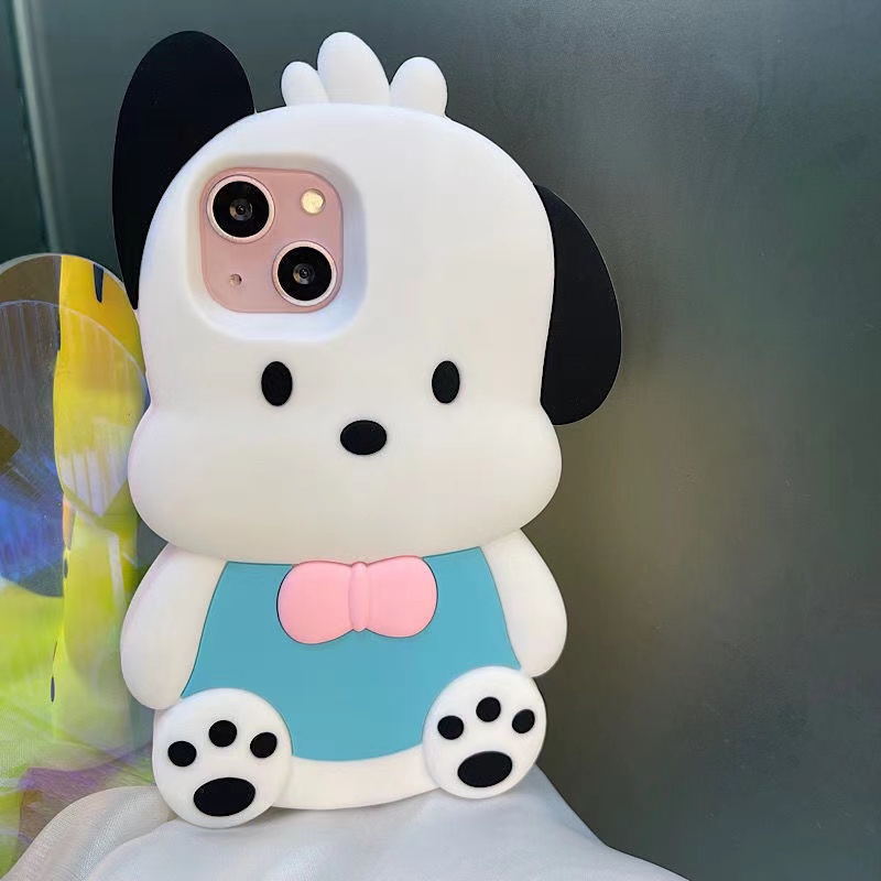 Ốp Điện Thoại Silicon Mềm Chống Sốc Hình Chú Cún Hoạt Hình Ba Chiều Cho iPhone 13 12 11 Pro Max XR XS Max X 7 8 6 6s Plus