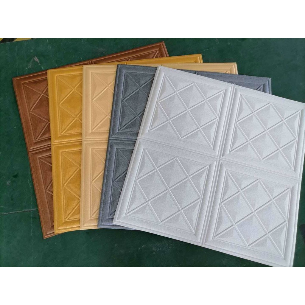 xốp dán tường gia da vân cổ điển p8 cao cấp khổ 70*70 cm phong cách châu âu hàng nhập khẩu