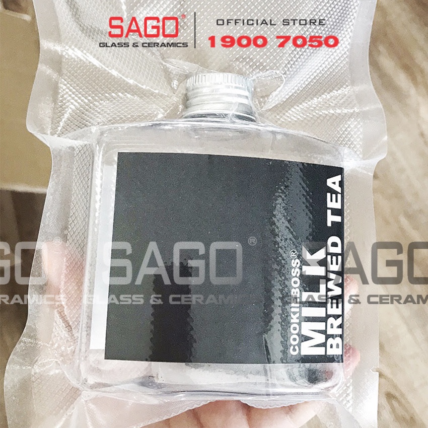 Chai Thủy Tinh Vuông Dẹp 200ml , 250ml Nắp Nhôm