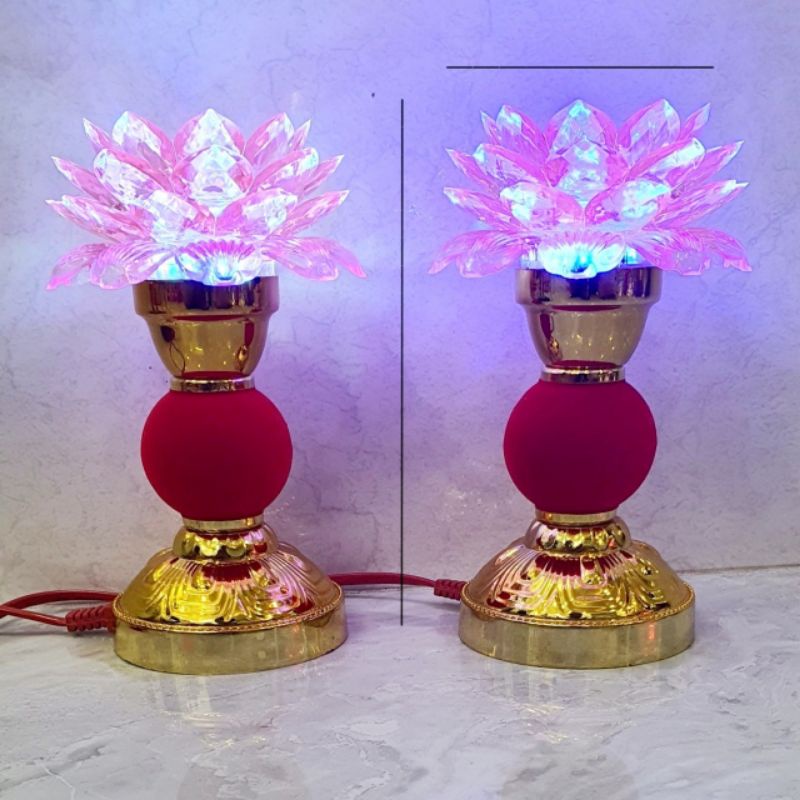BỘ ĐÈN THỜ HOA SEN LED 7 MÀU  THƯƠNG HIỆU TIA SÁNG