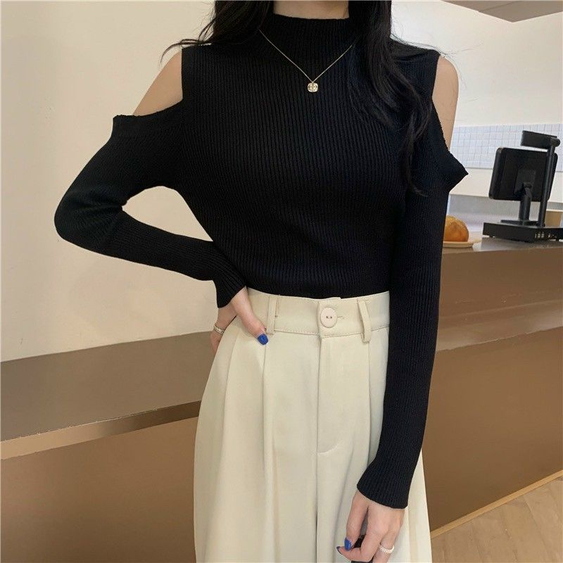 áo len rớt vai cổ ba phân
