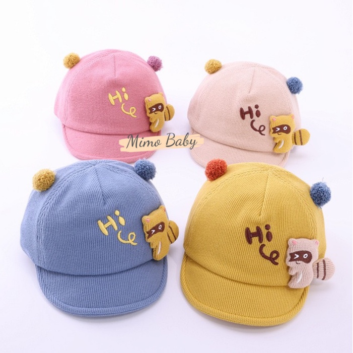Mũ nón lưỡi trai mềm hình chú chồn tai bông dễ thương cho bé MH129 Mimo Baby