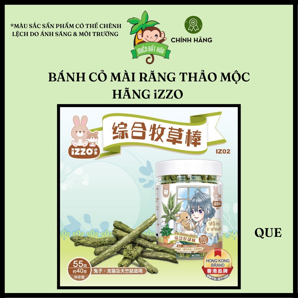 Mài răng thỏ, bọ - Bánh cỏ mài răng thảo mộc chính hãng iZZO nhiều hình dạng dành cho thỏ, bọ, hamster, sóc, bắc mỹ,...