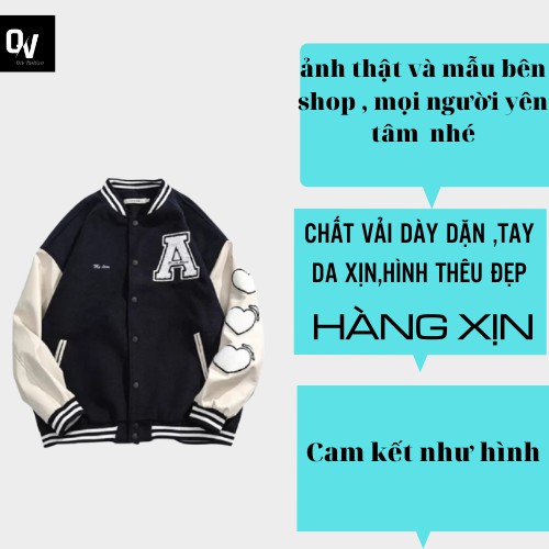 Áo bomber phối tay chữ A - chất dày dặn , hàng xịn - SHOP Q&amp;V