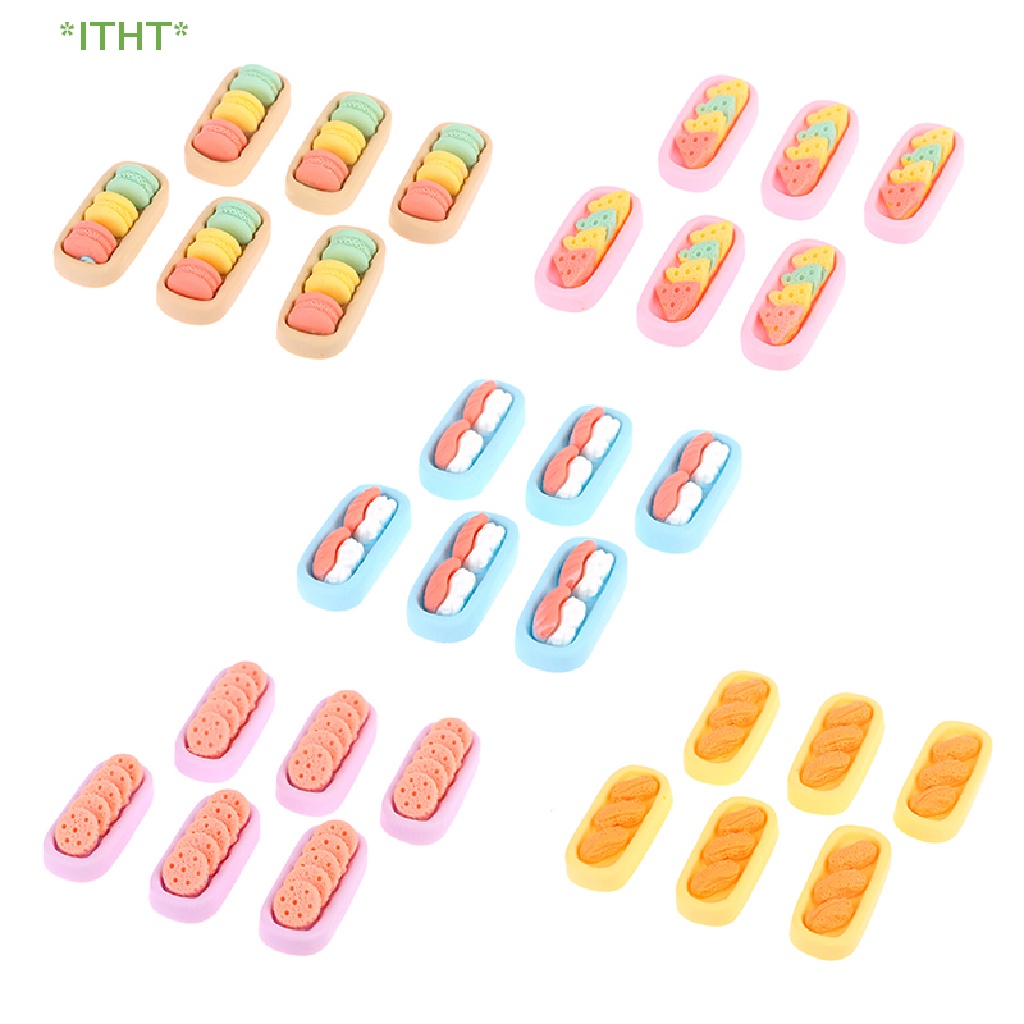 Bộ 6 Khay Đựng Bánh Mì / Sushi / Bánh Mì Tráng Miệng Mini Tỉ Lệ 1: 12 Trang Trí Nhà Búp Bê Mới