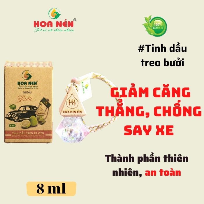 Tinh dầu treo Bưởi - Hoa Nén - Hương thơm mát, khử mùi, ẩm mốc, giảm say xe