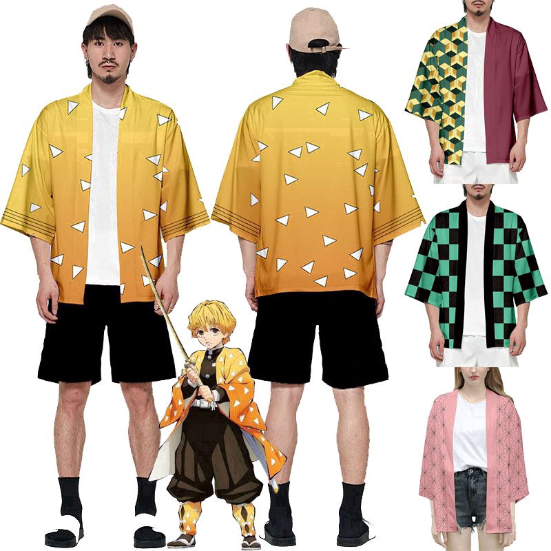 Áo khoác kimono dáng rộng phong cách anime "Demon Slayer: Kimetsu no Yaiba" dùng để hóa trang | BigBuy360 - bigbuy360.vn