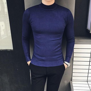 Áo len nam cổ trụ cổ 3 phân. Chất len mềm mịn