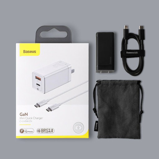 Củ sạc nhanh Baseus GaN 65W / 45W / Gan2 pro USB Quick Charge 4.0 3.0  PD cho Smartphone/ Tablet/ Ipad/ Macbook/ Laptop | WebRaoVat - webraovat.net.vn