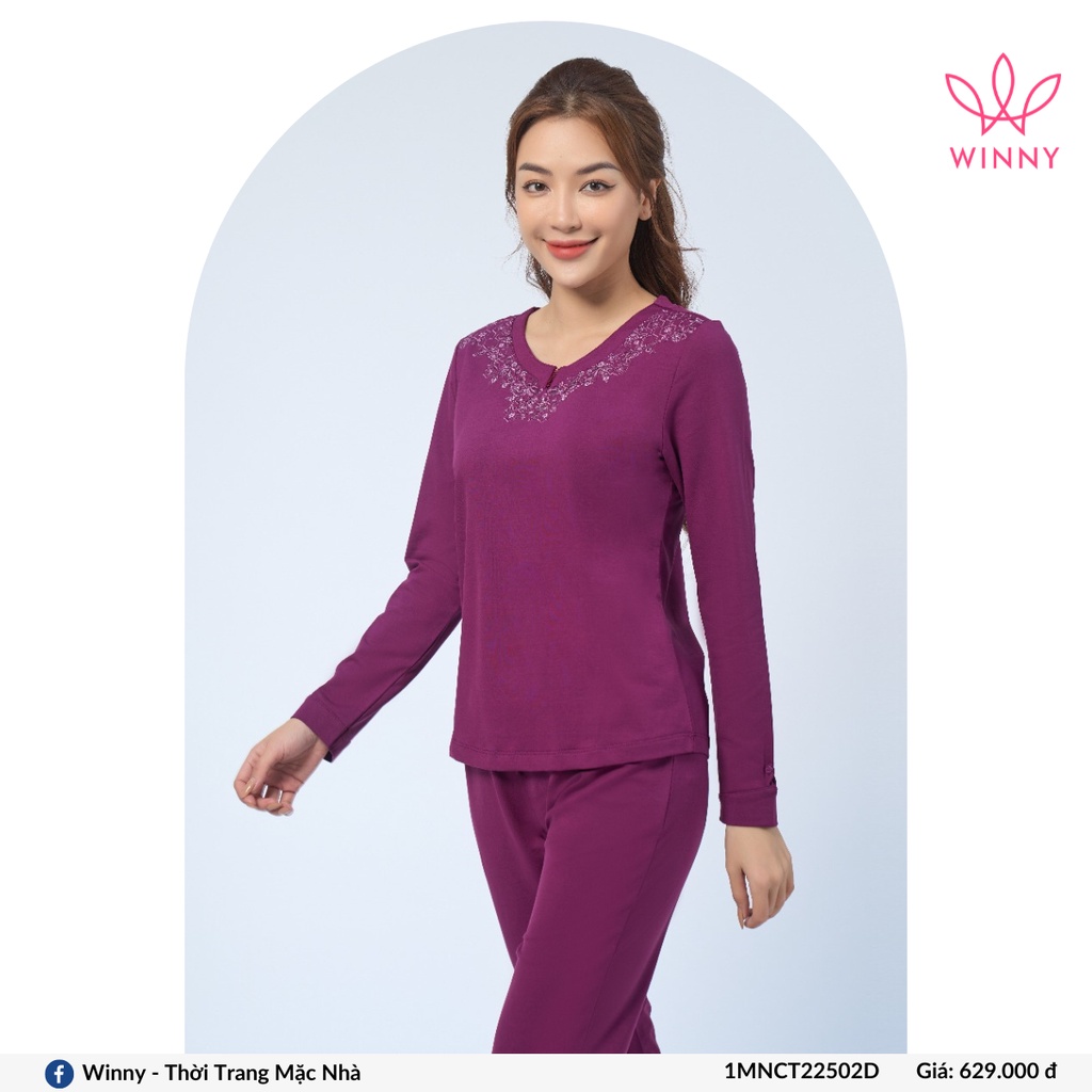 Bộ mặc nhà tay dài quần dài cotton Winny - 1MNCT22502D