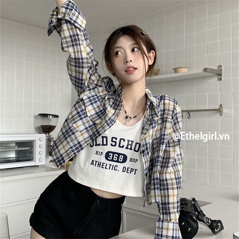 Bộ Áo Sơ Mi Dài Tay Cổ Bẻ + Áo Hai Dây In Họa Tiết Thời Trang Dành Cho Nữ