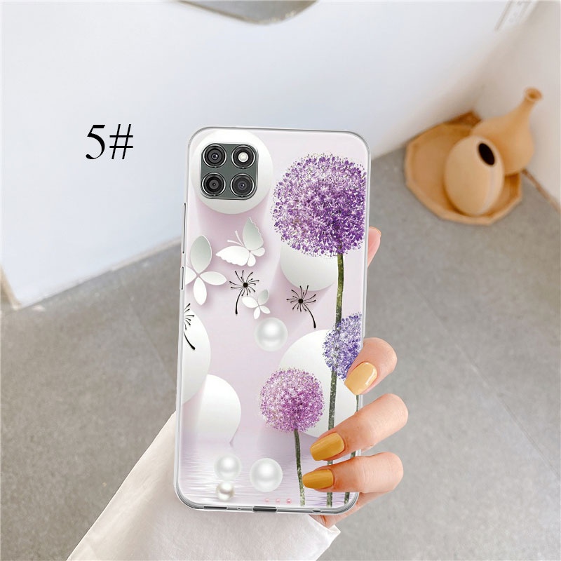 Ốp Điện Thoại Silicone Mềm Họa Tiết Hoa Tím Cho LG V40 G8 X X4 G3 G3S G8 G9 D690 V60 ThinQ OI75