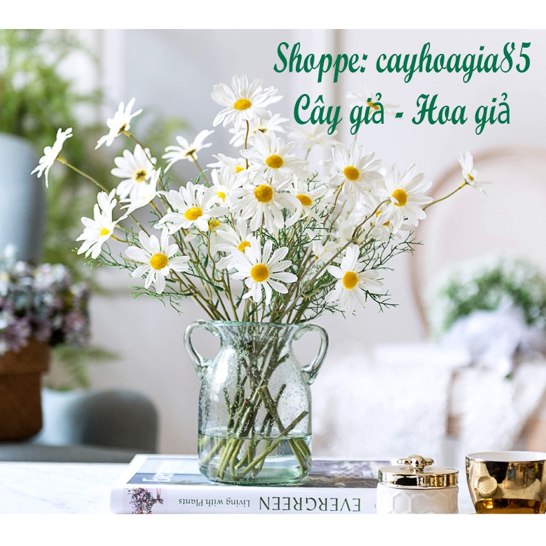 HOA CÚC HOẠ MI GIẢ Giống Thật - 1 Cành 5 Bông