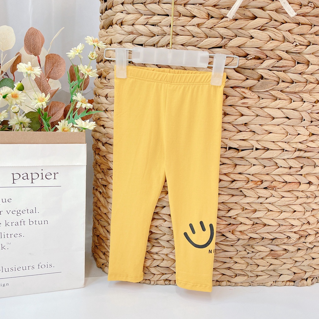 Quần Legging Smile Bé Gái vải Cotton Borip Cao Cấp Cho Bé Gái 6-20kg
