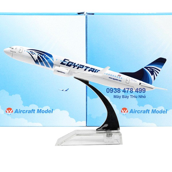 Mô Hình Kim Loại Máy Bay Egypt Air - Ai Cập - 16cm Kèm Đế Mica - 8935