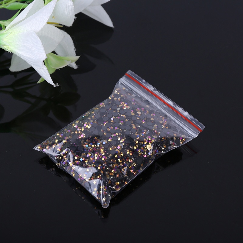 Set 5000 Viên Đá Pha Lê Tròn Màu Đen Trang Trí Móng Tay DIY