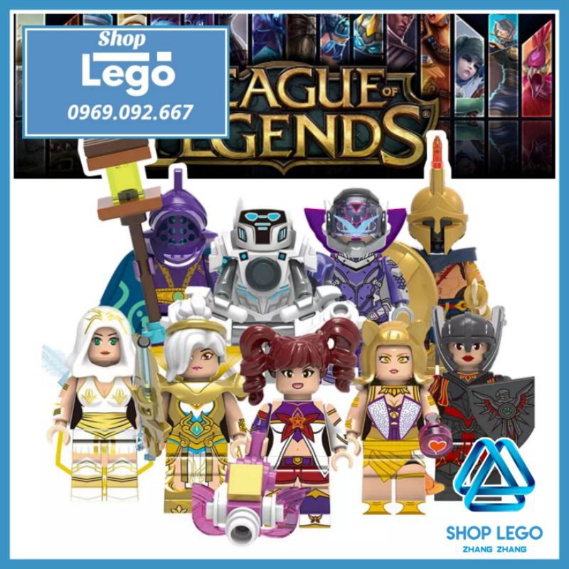 Xếp hình League of Legends Pantheon - Jinx - Jax - Ashe - Vayne Riven Ahri Blitzcrank Leona Lego Minifigures Xinh X0283