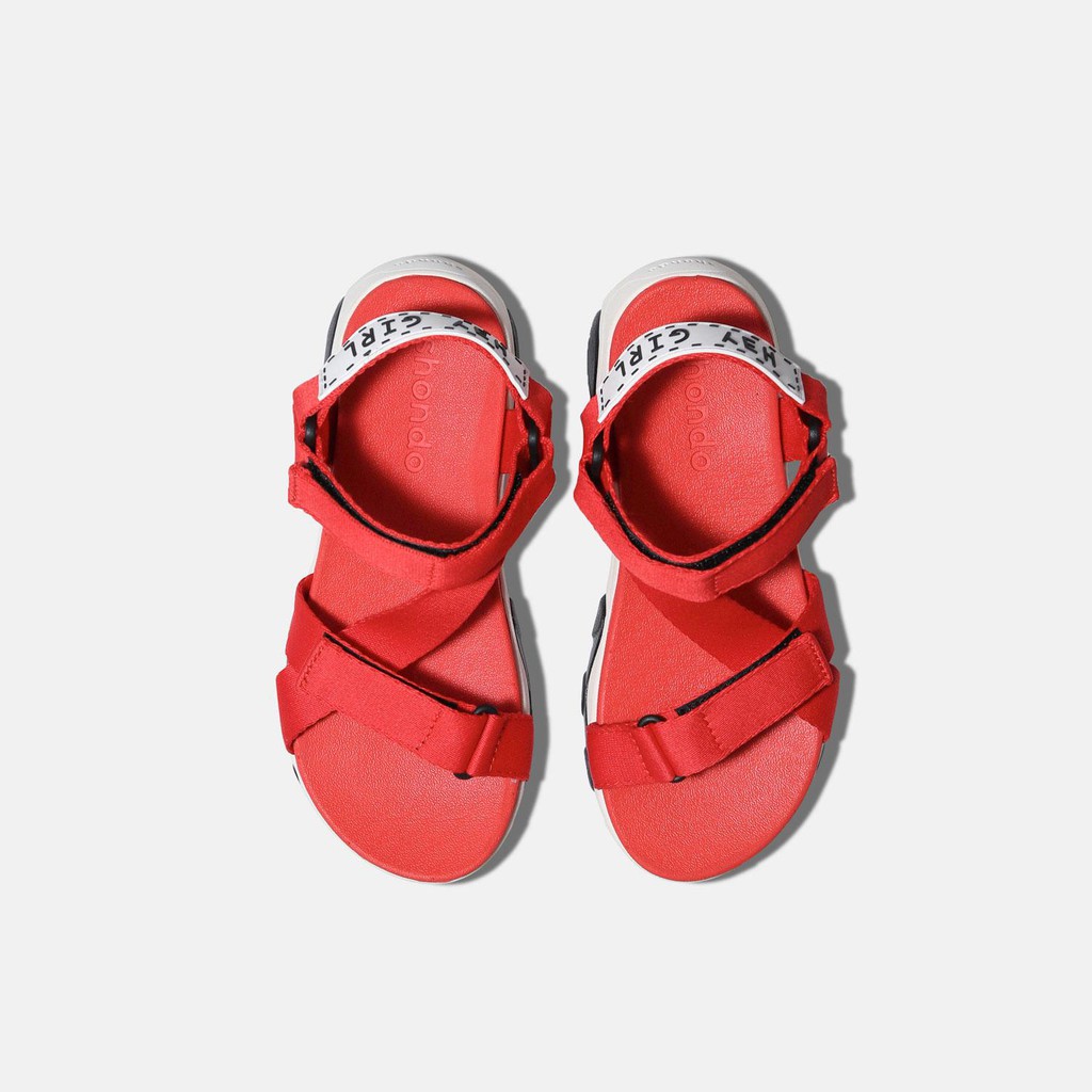 Giày Sandals SHONDO Girly - GIM00600 -Đế Trắng Quai Đỏ