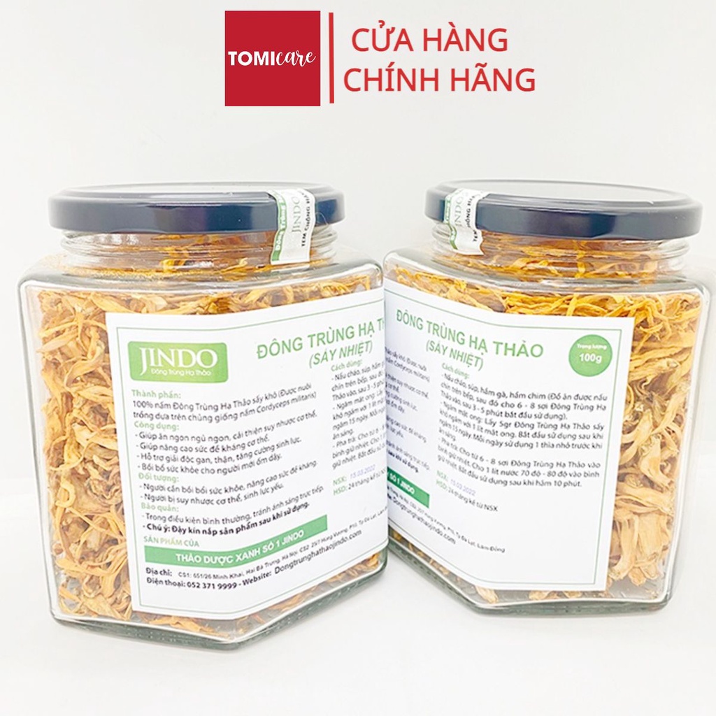 Đông trùng hạ thảo hữu cơ Jindo 100g sấy nhiệt tác dụng tốt toàn diện cho sức khỏe