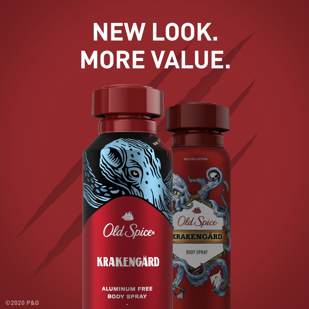 [Hàng AUTH] Xịt Khử Mùi Old Spice Krakengard Aluminum Free Body Spray Fresh Scent Of Citrus &amp; Cedarwood 144Gr