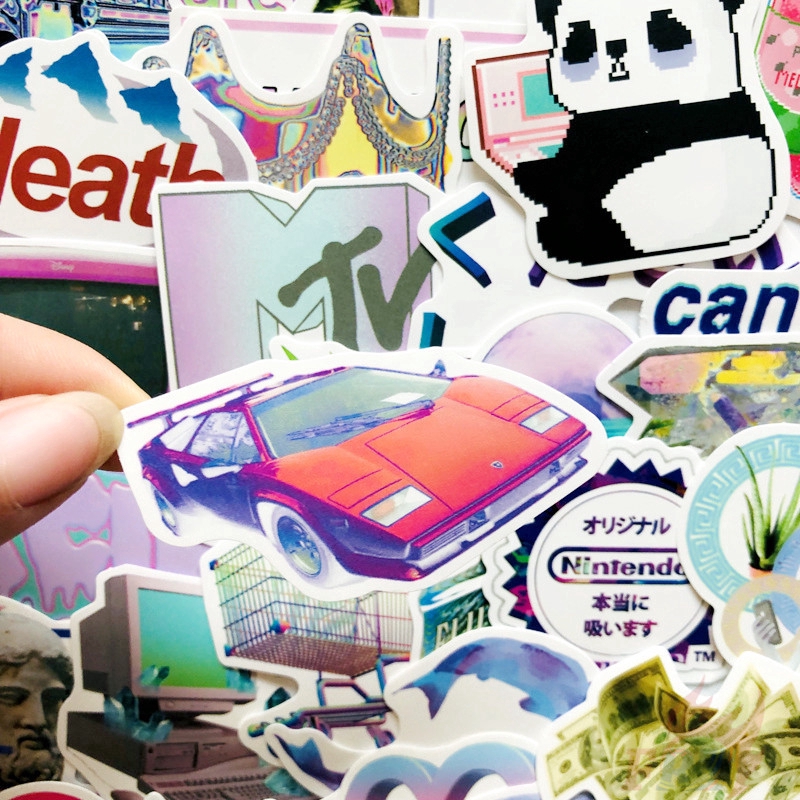 ❉ Abstractionism -  Vaporwave Steam Punk Series 01 Stickers ❉ 50Pcs/Set Fashion DIY Decals Doodle Stickers