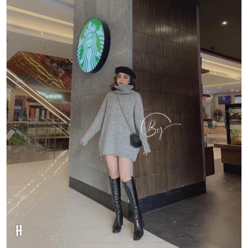 Áo len cổ đổ dáng dài - ALISA