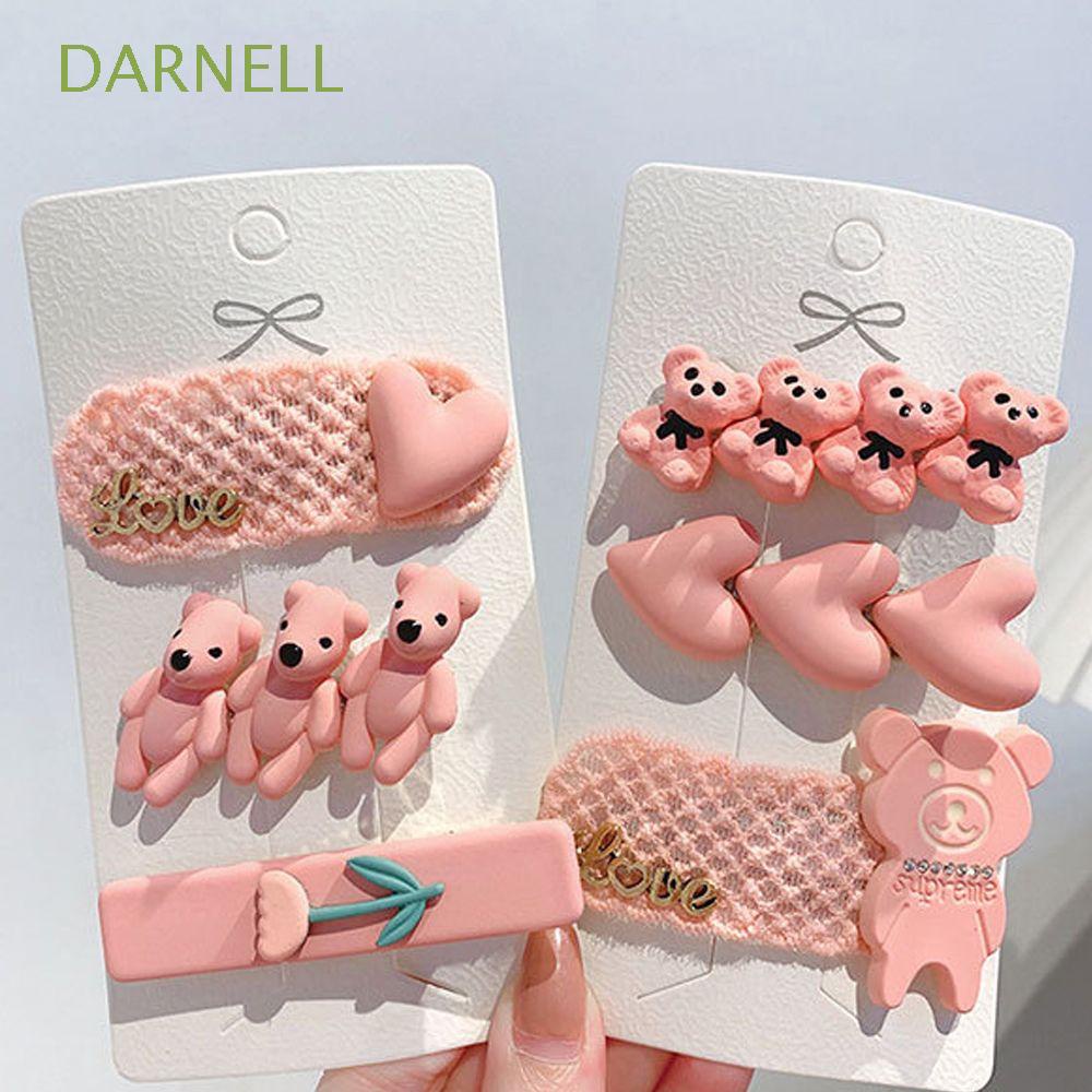 Kẹp tóc cao su co giãn hình trái tim phong cách Hàn Quốc cho nữ