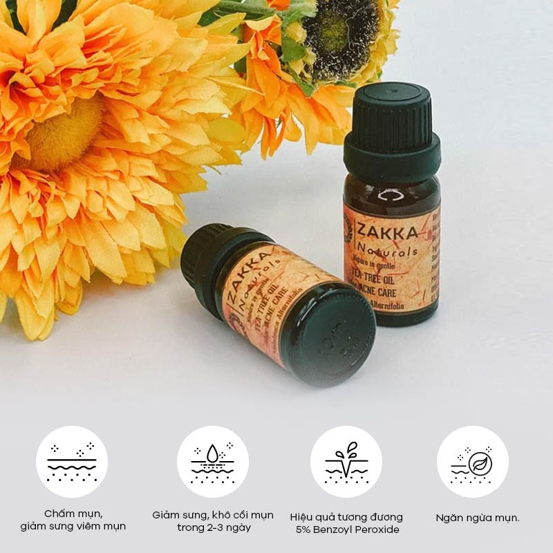 Tinh Dầu Tràm Trà Giảm Mụn Giảm Sưng Acne Tea Tree Oil 10ml - Zakka Naturals | BigBuy360 - bigbuy360.vn