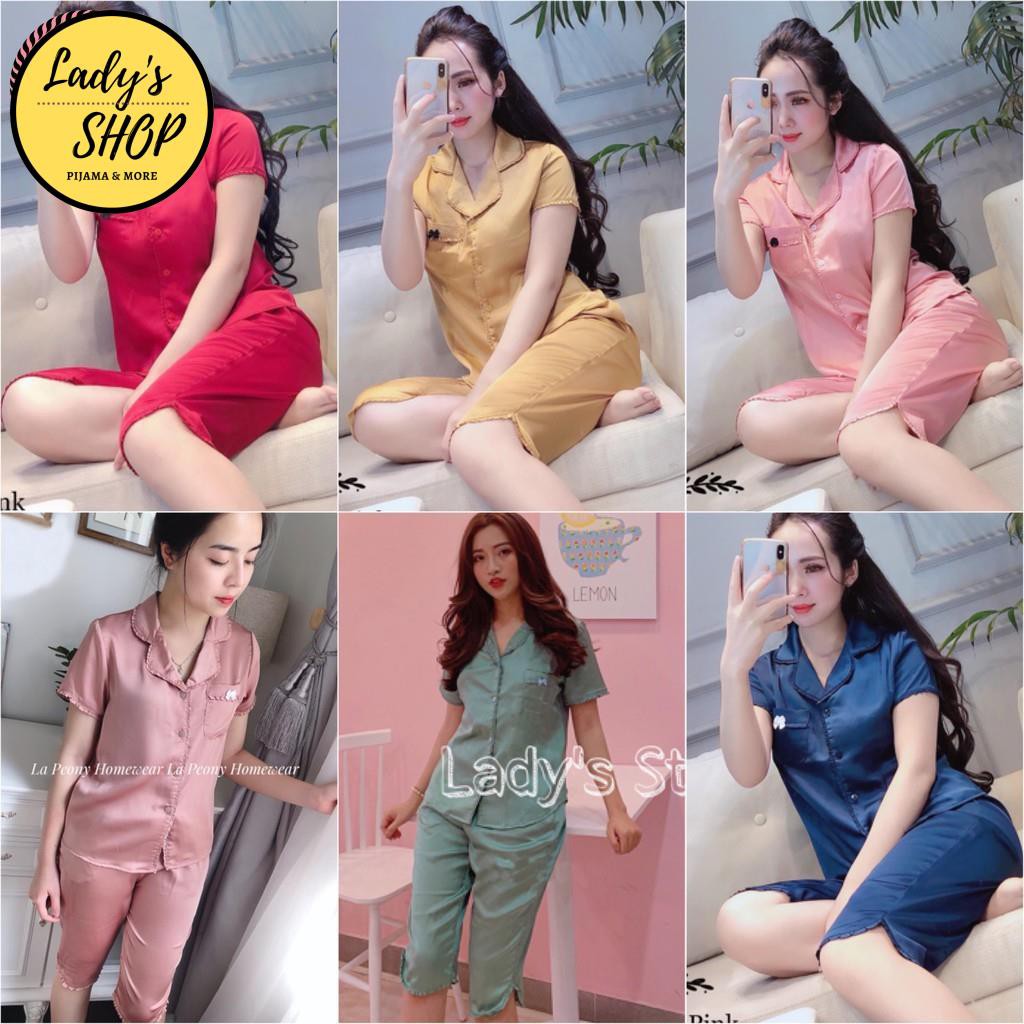 Đồ bộ pijama lụa pijama lửng viền bèo