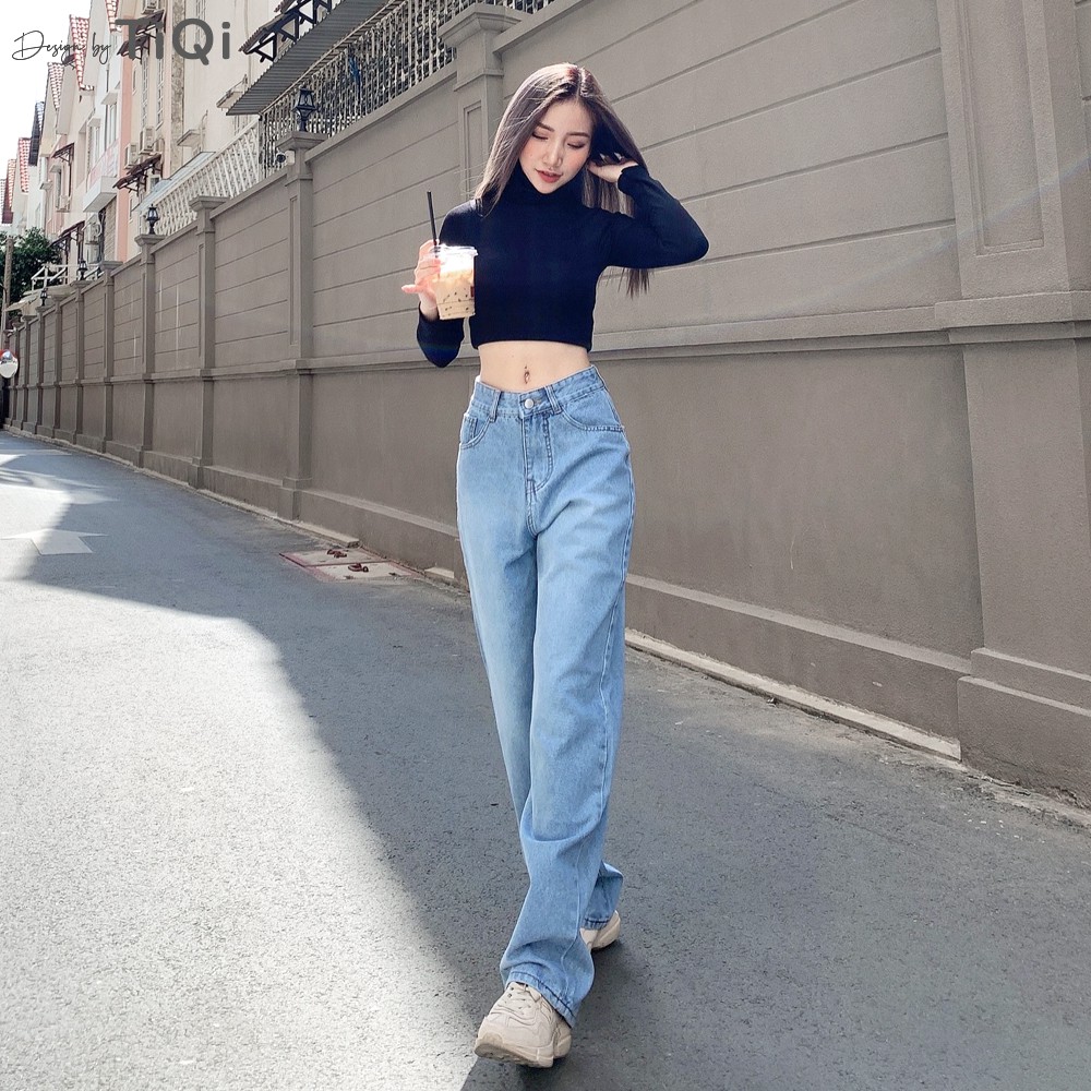 Quần jean ống suông Nữ lưng cao TiQi Jeans B2-1581 | BigBuy360 - bigbuy360.vn