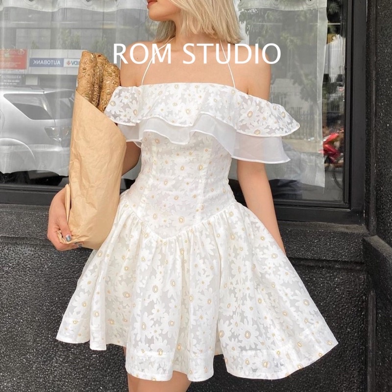 Đầm xoè kiểu bèo vai 2 tầng Daisy dress