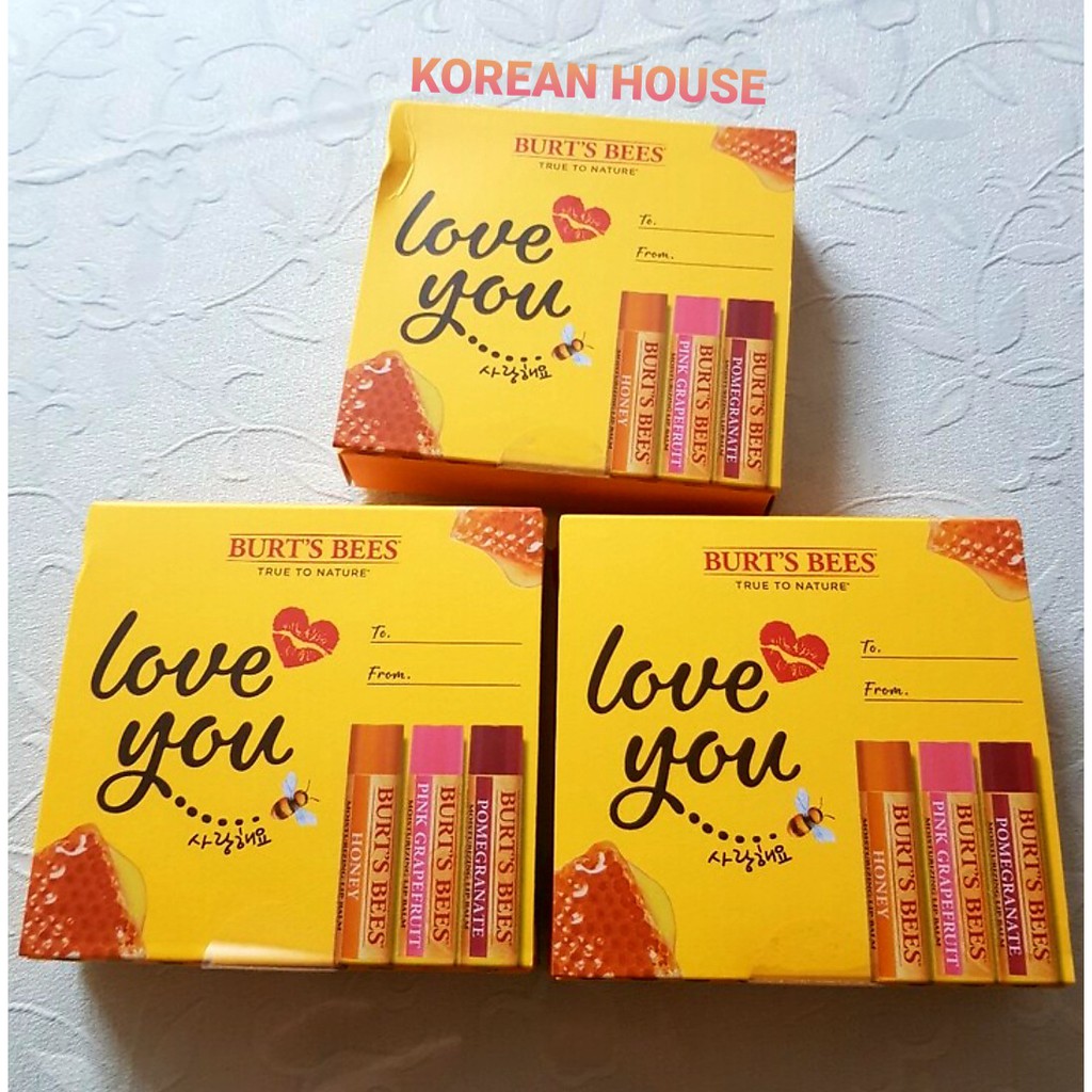 (Chính hãng) SET SON DƯỠNG SÁP ONG PHIÊN BẢN ĐẶC BIỆT BURT'S BEES_LOVE YOU_Siêu xinh