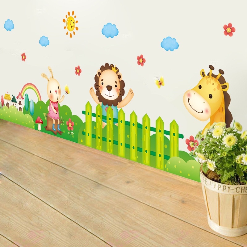 Decal Dán Chân Tường Mẫu thú hàng rào