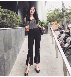Quần loe đinh tán cá tính