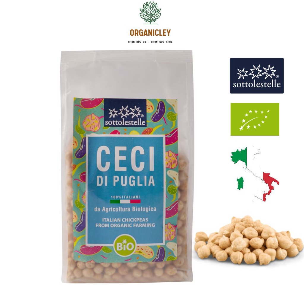 Đậu Gà Hữu Cơ 400g Sottolestelle Italian Organic Chickpea - Đậu Gà Sottolestelle - Hạt Đậu Gà - Dau Ga - Organicley