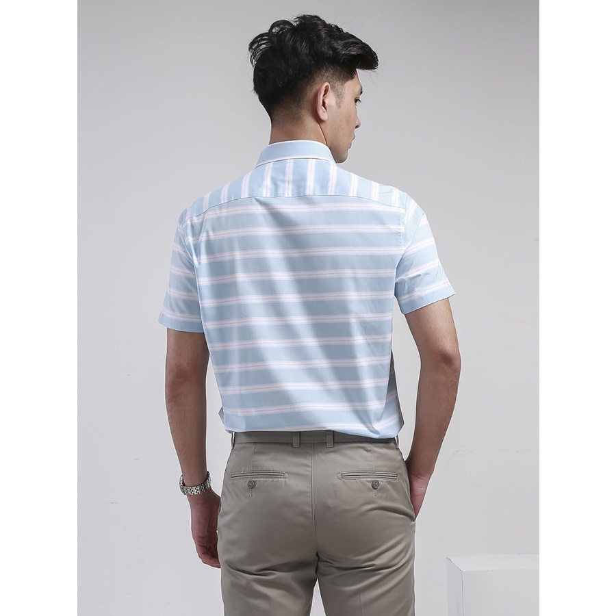 Áo sơ mi nam ngắn tay ARISTINO ASS077S8 tà bằng, dáng reguler fit, chắt modal sợi sồi, có túi ngực