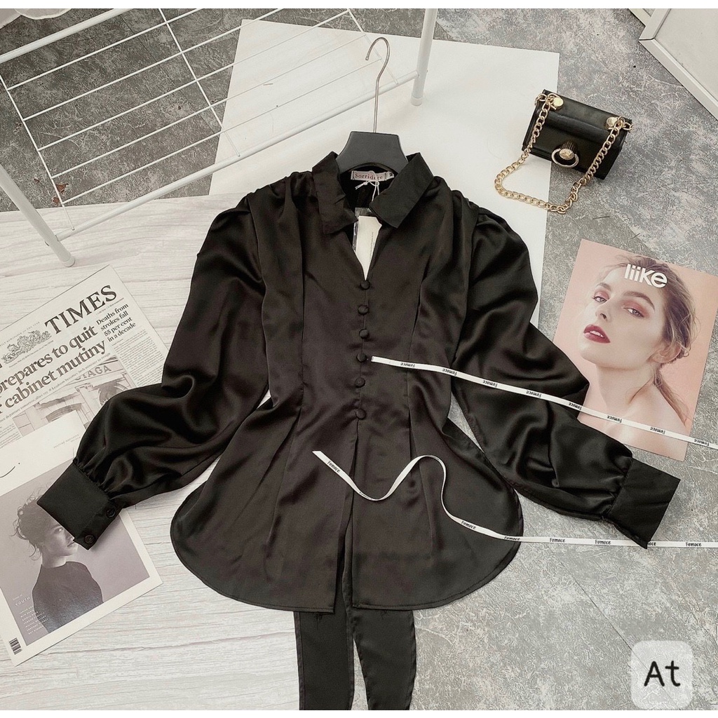 [Mã FAMARAL1 giảm 10K đơn 50K] ÁO SƠ MI LỤA NT NƠ LƯNG 4 MÀU