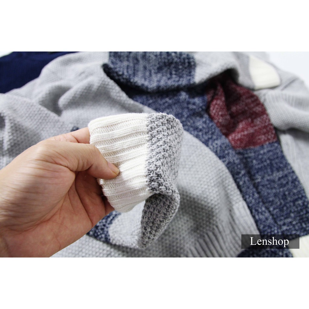 Áo Len Nam Faviti Dài Tay Cổ Tròn Hạt Gạo Cao Cấp Dày Dặn Phối Tay Thời Trang Unisex Phong Cách Ulzzang Hàn Quốc AL70