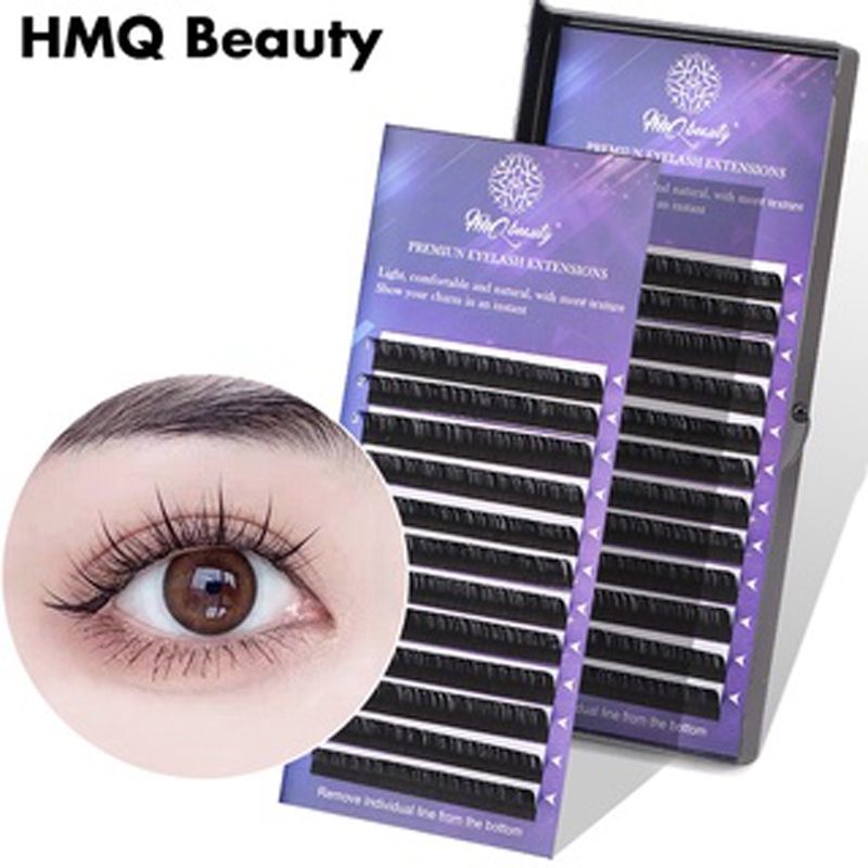 Lông mi giả 12 hàng sợi tổng hợp mềm màu đen 8-15mm