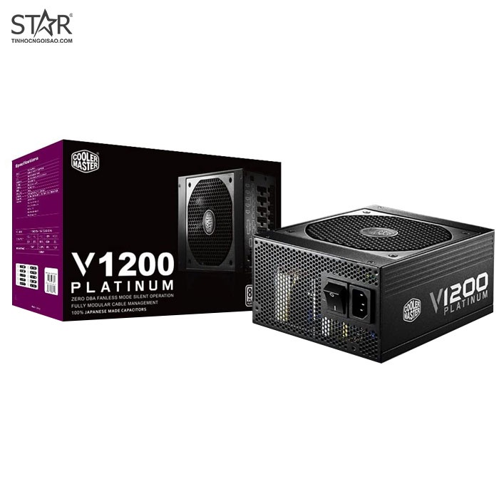 Nguồn Cooler Master 1200W V1200 80 Plus Platium Full Modular  Nguồn trâu cày bitcoin