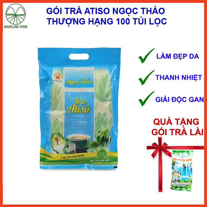 Trà Atiso túi lọc Ngọc Thảo Đà Lạt gói 100 túi loại thượng hạng thanh nhiêt mát cơ thể giúp làm đẹp da