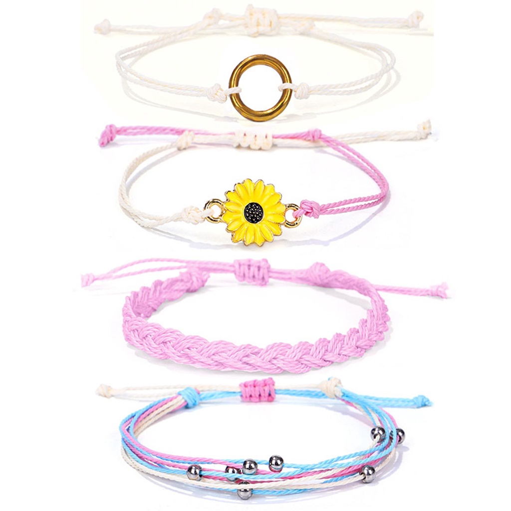 Bộ 4 Vòng Tay Tình Bạn Màu Bạc Thời Trang