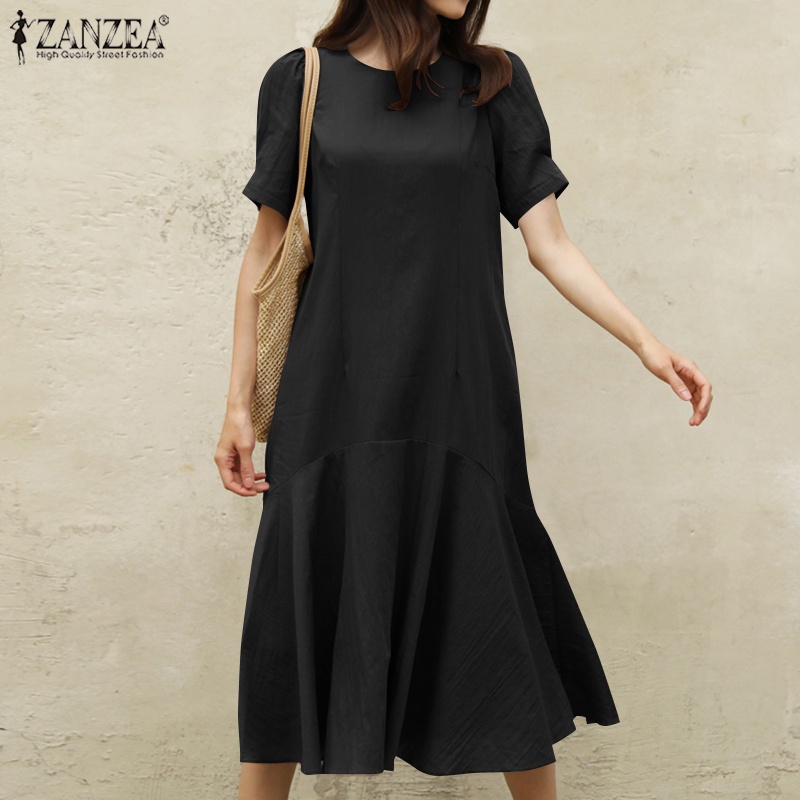 Đầm ZANZEA đuôi cá tay ngắn thời trang dành cho nữ